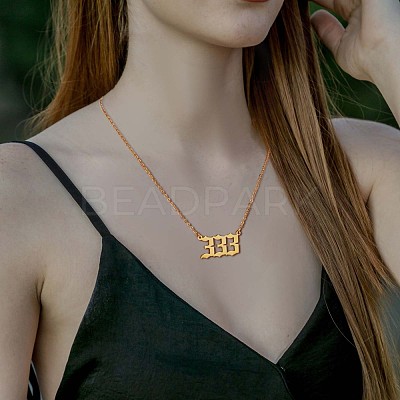 Number Pendant Necklace & Open Cuff Ring JX197A-1