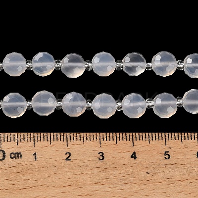 Natural White Agate Beads Strands G-B153-B02-1