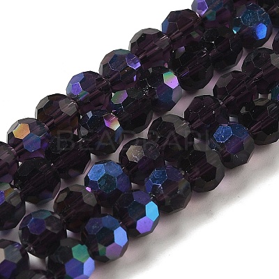 Electroplate Transparent Glass Beads Strands EGLA-A035-T6mm-L15-1