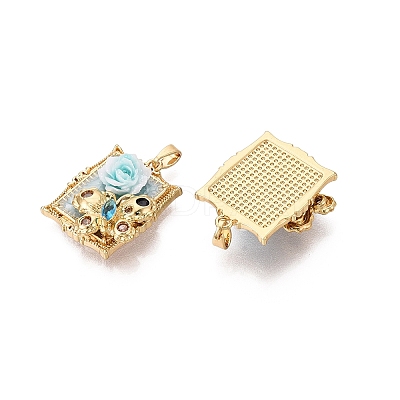 Brass Enamel Pendants KK-SZC0009-12G-03-1