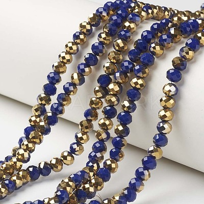 Electroplate Opaque Glass Beads Strands EGLA-A034-P6mm-O03-1