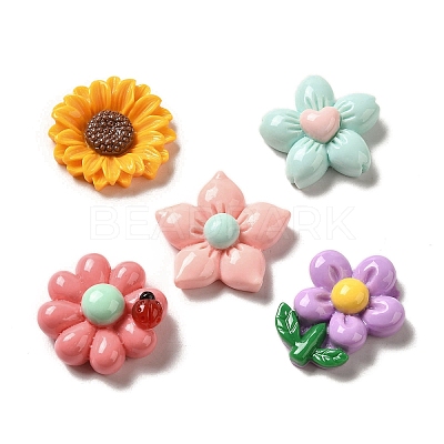 Opaque Resin Decoden Cabochons RESI-B023-06-1