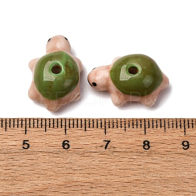 Handmade Bright Glazed Porcelain Beads PORC-CJC0009-03B-1