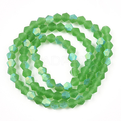 Imitate Austrian Crystal Bicone Frosted Glass Beads Strands GLAA-F029-TM3mm-A03-1