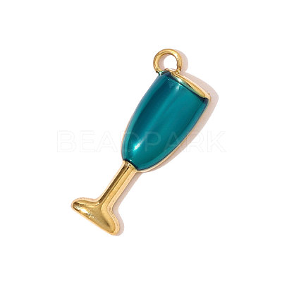 304 Stainless Steel Enamel Pendants STAS-OY008-17G-1