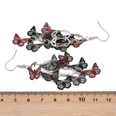 430 Stainless Steel Butterfly Dangle Earrings EJEW-A137-02P-04-1