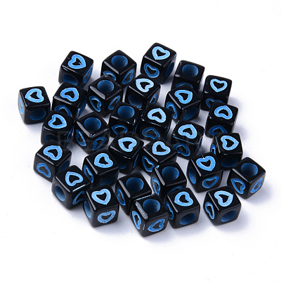 Opaque Black Acrylic European Beads MACR-S273-51B-02-1