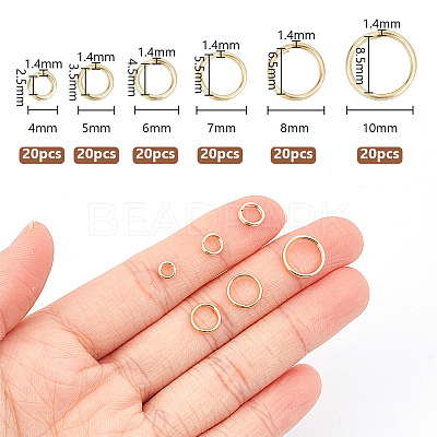 120Pcs 6 Styles Brass Split Rings KK-GO0001-52-1