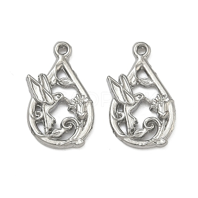 304 Stainless Steel Pendants STAS-P446-07P-1
