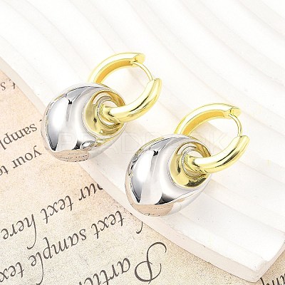 Nuggets Brass Hoop Earrings for Women EJEW-U057-06B-04GP-1