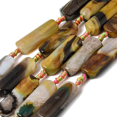 Natural Yellow Agate Beads Strands G-H342-B02-01-1