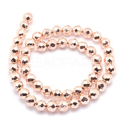 Electroplate Non-magnetic Synthetic Hematite Beads Strands G-L485-03C-LRG-1