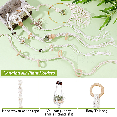 5Pcs 5 Styles Cotton Macrame Plant Hangers AJEW-GA0007-83-1