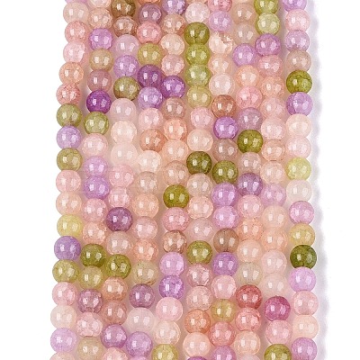Ombre Effect Dyed Crackle Glass Beads Strands GLAA-Q106-01A-B15-1
