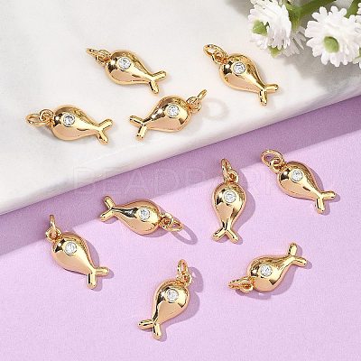 SHEGRACE Brass Clear Cubic Zirconia Charms XGRQ3P279-582G-1