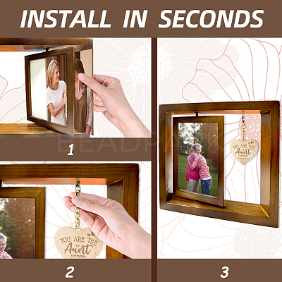 Double Sided Wooden Rotating Photo Frames with DIY Lovers
Heart DJEW-WH0056-005-1