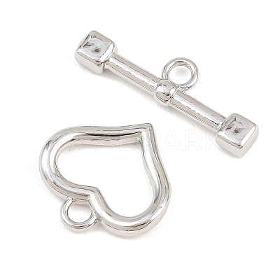 Heart Brass Toggle Clasps KK-G548-43P-02-1