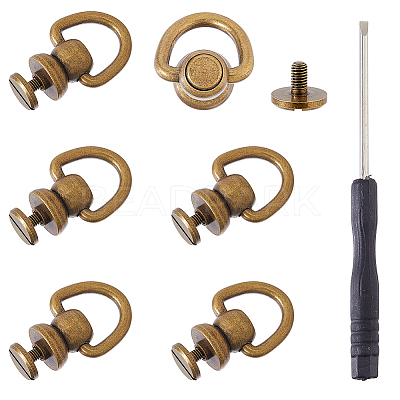 6Pcs Brass Decorative Rivets KK-HS0015-87AB-1