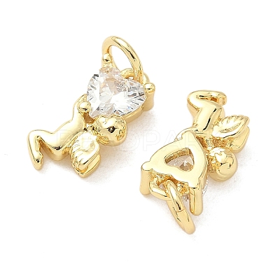 Brass Pave Cubic Zirconia Pendants KK-Z120-42G-1