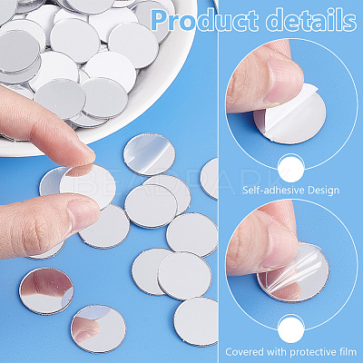 300Pcs Acrylic Self Adhesive Mirror Mosaic Tiles AJEW-PH0011-55-1