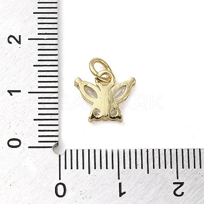 Brass Micro Pave Clear Cubic Zirconia Pendants KK-U005-01D-G-1
