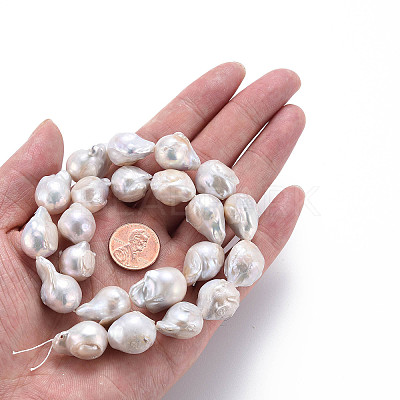 Natural Baroque Pearl Keshi Pearl Beads Strands PEAR-S019-05B-1