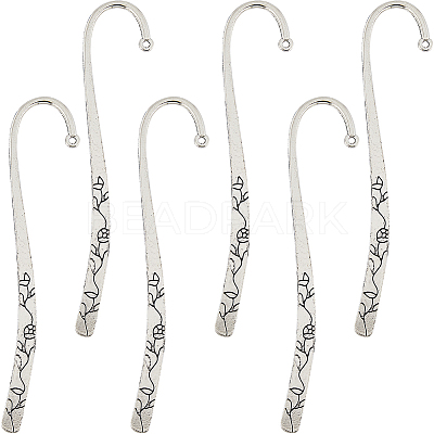 12Pcs Tibetan Style Alloy Bookmarks Findings with Hole PALLOY-SC0004-30-1
