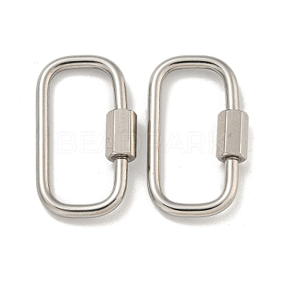 Non-Tarnish 304 Stainless Steel Screw Carabiner Lock Charms LS-STAS-C092-05H-P-1