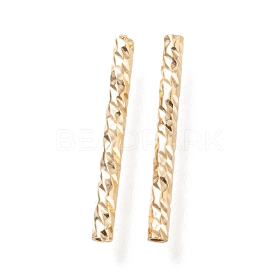 Corrugated Brass Tube Beads KK-H759-28B-G-1