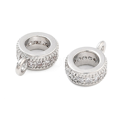 Rack Plating Brass Micro Pave Cubic Zirconia Tube Bails KK-Z052-01P-1
