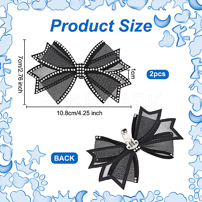 Cloth Rhinestone Bowknot Shoe Decoration FIND-WH0199-63B-1