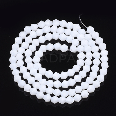 Opaque Solid Color Glass Beads Strands GLAA-Q080-4mm-B05-1
