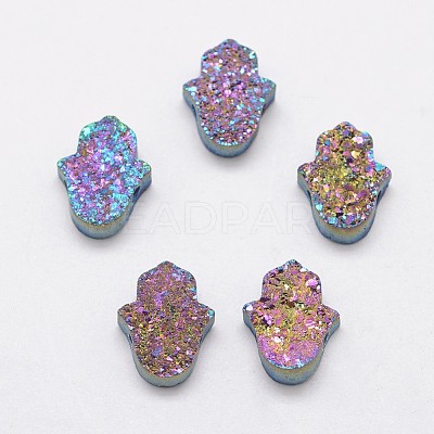 Hamsa Hand Druzy Crystal Beads G-F535-46H-1