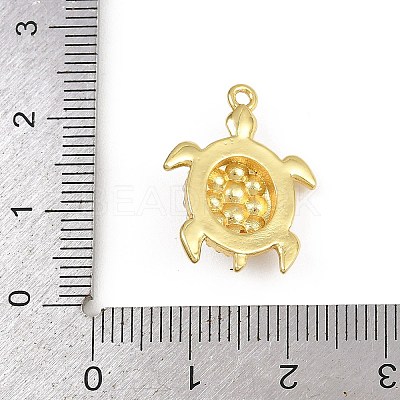Turtle Brass ABS Imitation Pearl Pendants KK-I352-04B-G-1