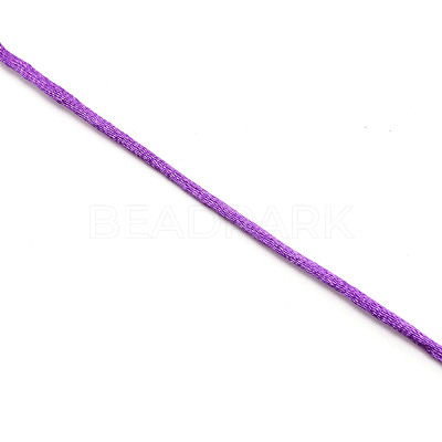 Polyester Satin Rattail Cord OCOR-WH0066-43M-1