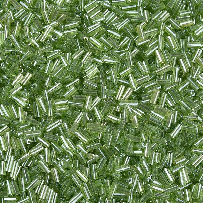 Transparent Colours Luster Glass Bugle Beads SEED-N005-001-A01-1