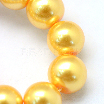 Baking Paint Pearlized Glass Pearl Round Bead Strands HY-Q003-6mm-56-1
