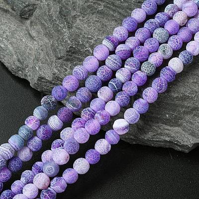 Natural Weathered Agate Beads Strands X-G-G589-6mm-06-1