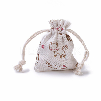 Burlap Kitten Packing Pouches ABAG-I001-7x9-03-1