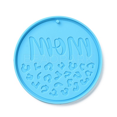 DIY Mother's Day Theme Flat Round Pendant Silicone Molds LS-SIMO-H010-02E-1