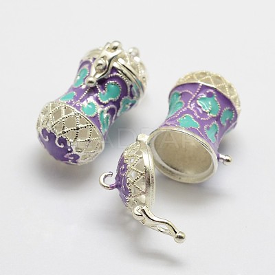 Brass Prayer Box Pendants KK-D528-15-1