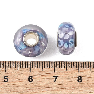 Lampwork & Brass Core European Beads LAMP-P019-01P-28-1