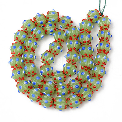 Handmade Lampwork Beads Strands LAMP-N021-007E-1