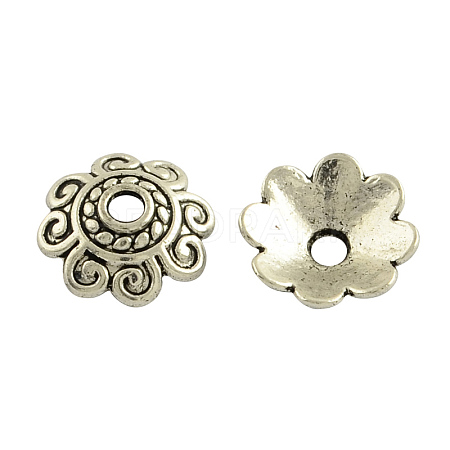 Tibetan Style Alloy Bead Caps Y-TIBE-35793-AS-RS-1