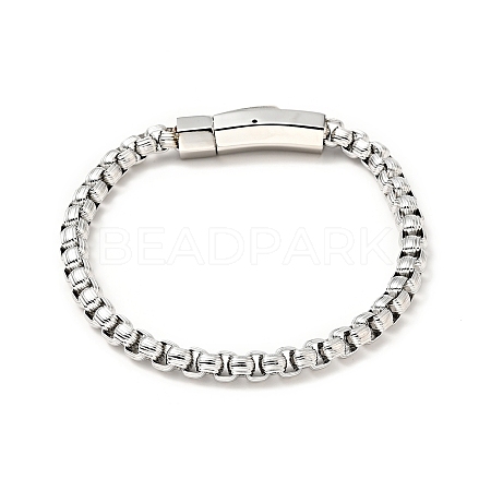 304 Stainless Steel Box Chain Bracelet for Men Women BJEW-E009-02P-1