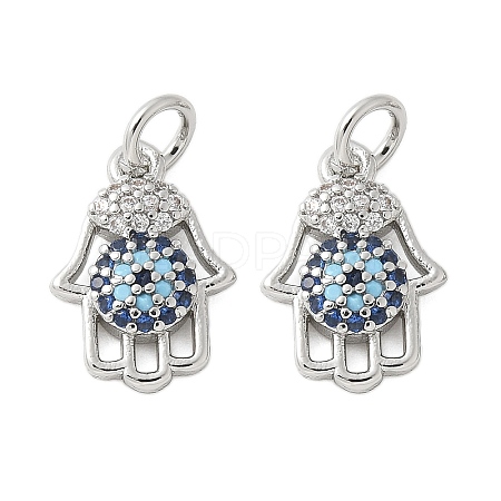 Brass Micro Pave Cubic Zirconia Charms KK-U056-47P-1