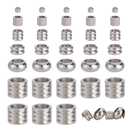 ARRICRAFT 60Pcs 6 Style 304 Stainless Steel Beads STAS-AR0001-83-1