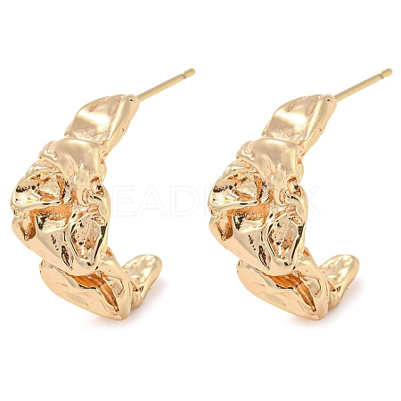 Brass Stud Earrings EJEW-K264-02G-1