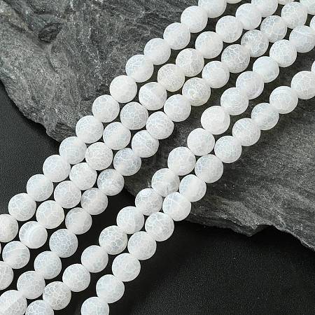 Natural Weathered Agate Beads Strands G-G589-8mm-03-1