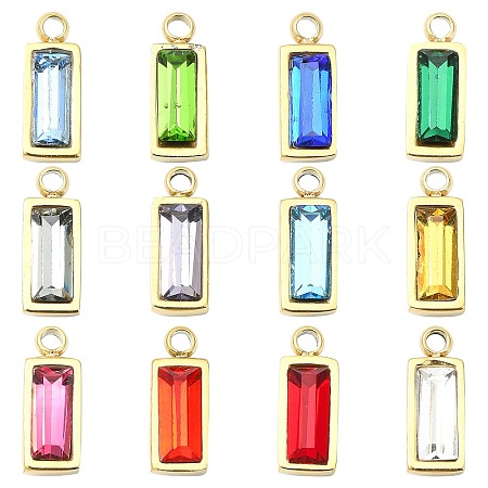 12Pcs 12 Colors Real 14K Gold Plated 304 Stainless Steel Charms STAS-CJ0002-57-1
